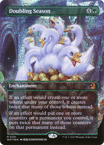 {R} Doubling Season (Anime Borderless) (Confetti Foil) [Wilds of Eldraine: Enchanting Tales][WOT 101]
