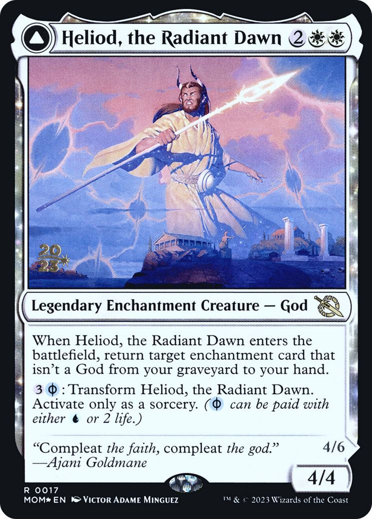 {R} Heliod, the Radiant Dawn // Heliod, the Warped Eclipse [March of the Machine Prerelease Promos][PR MOM 017]