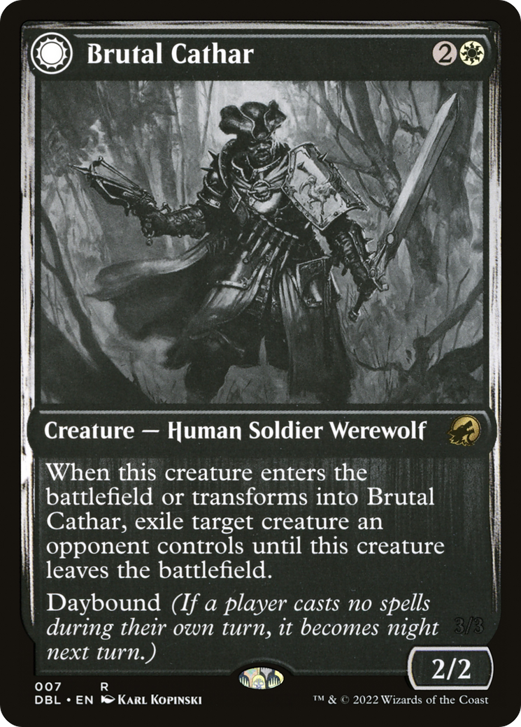 {R} Brutal Cathar // Moonrage Brute [Innistrad: Double Feature][DBL 007]