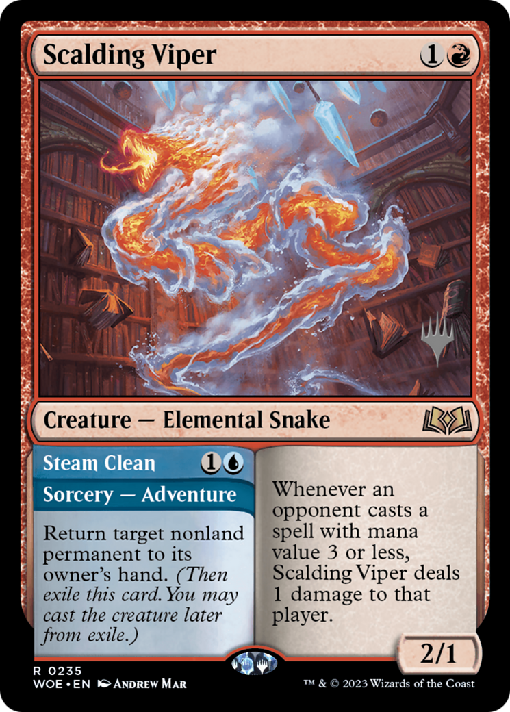 {@R} Scalding Viper // Steam Clean (Promo Pack) [Wilds of Eldraine Promos][PP WOE 235]