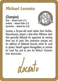 {R} 1996 Michael Loconto Biography Card [World Championship Decks][GB PTC NULL]