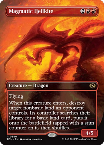 {@R} Magmatic Hellkite (Borderless) [Tarkir: Dragonstorm][TDM 380]