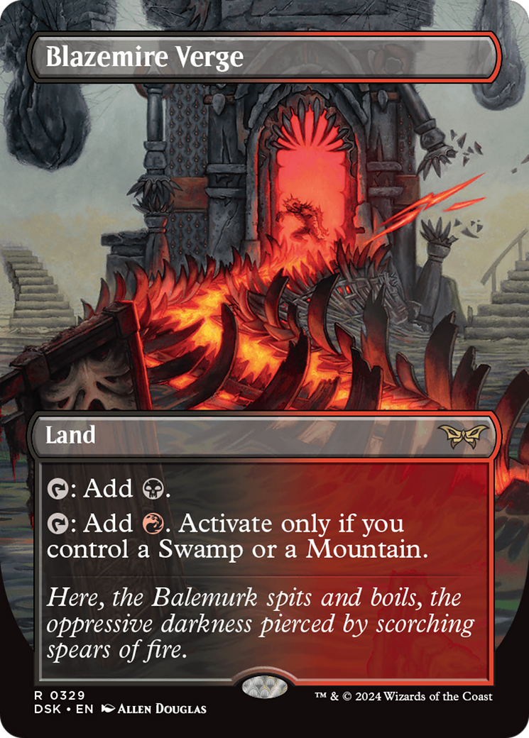 {@R} Blazemire Verge (Borderless) [Duskmourn: House of Horror][DSK 329]