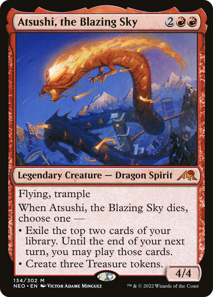 {R} Atsushi, the Blazing Sky [Kamigawa: Neon Dynasty][NEO 134]