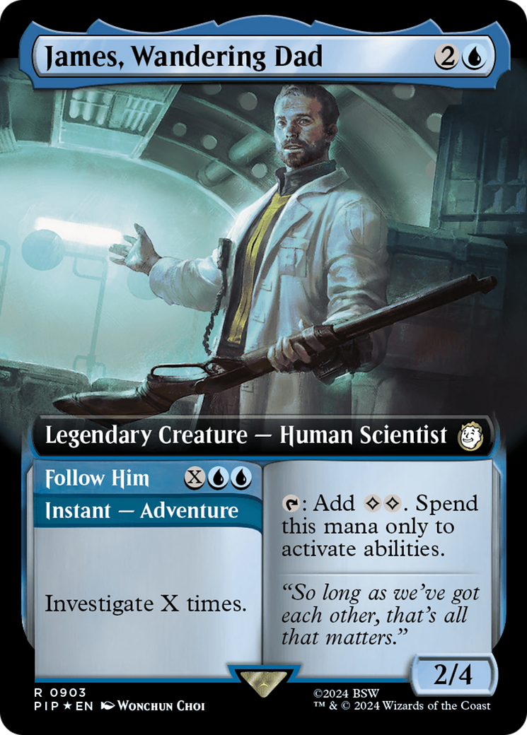 {R} James, Wandering Dad // Follow Him (Extended Art) (Surge Foil) [Fallout][PIP 903]