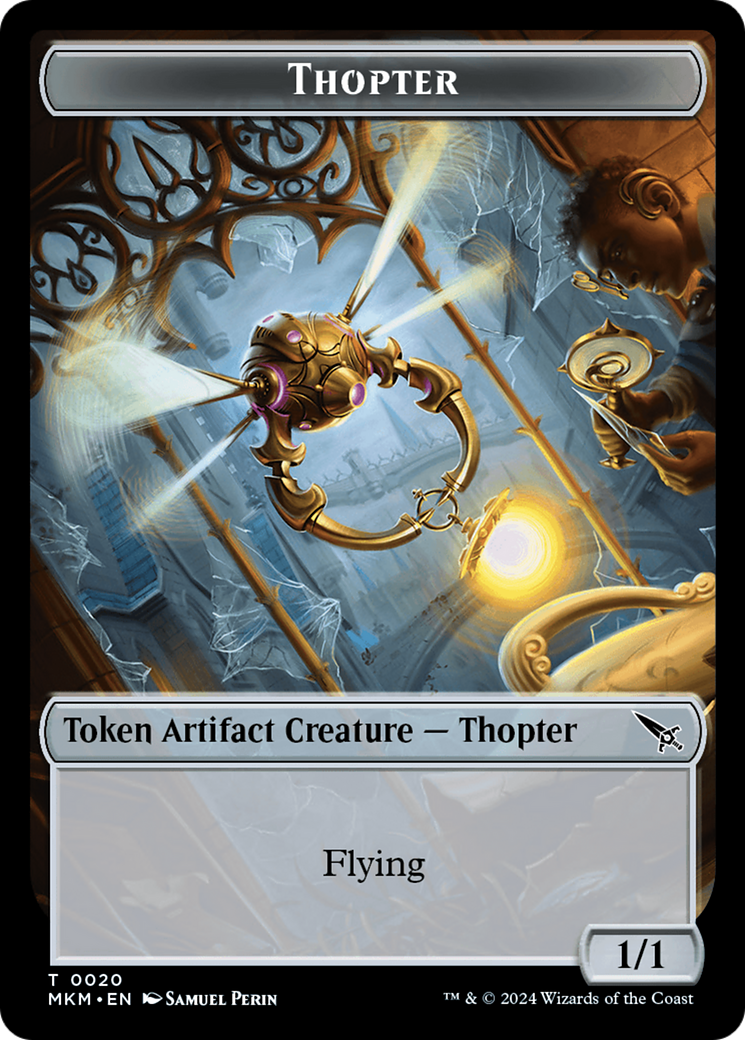 {T} Thopter (0020) // Human Double-Sided Token [Murders at Karlov Manor Tokens][TMKM 20//2]