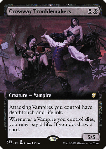 {R} Crossway Troublemakers (Extended Art) [Innistrad: Crimson Vow Commander][VOC 055]