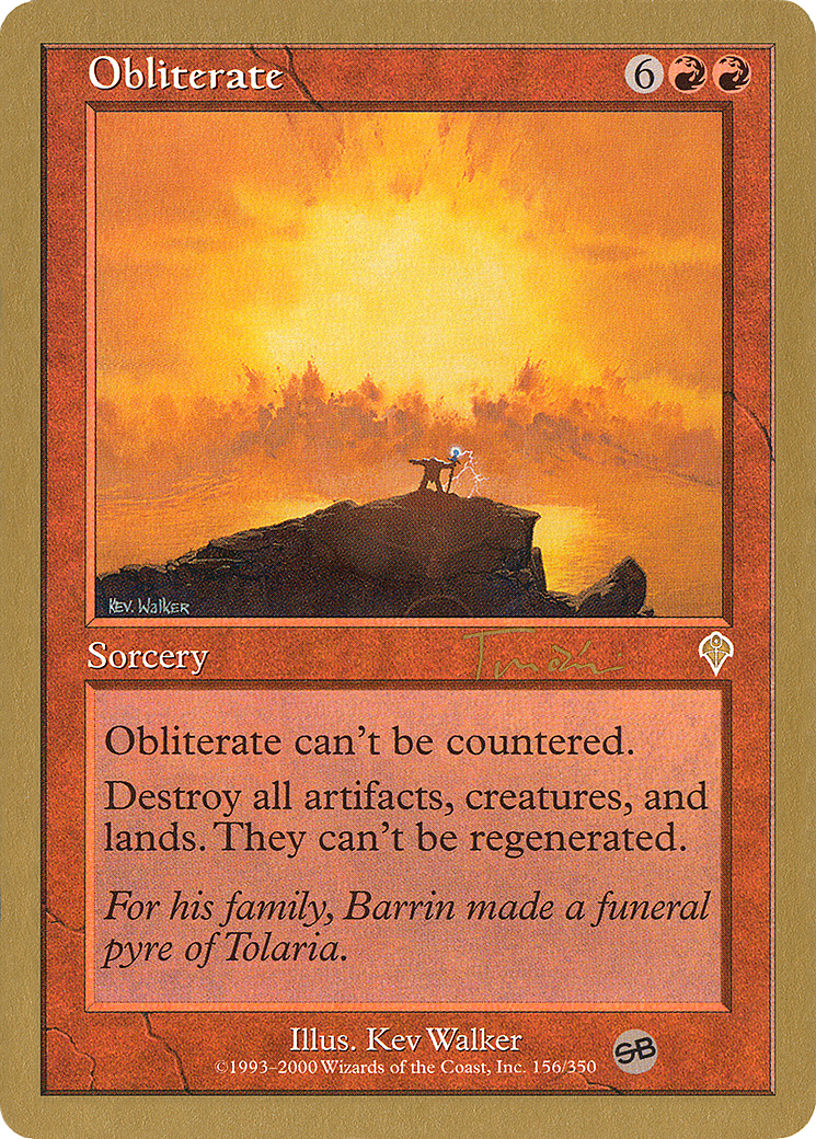 {R} Obliterate (Jan Tomcani) (SB) [World Championship Decks 2001][GB WC01 JT156SB]