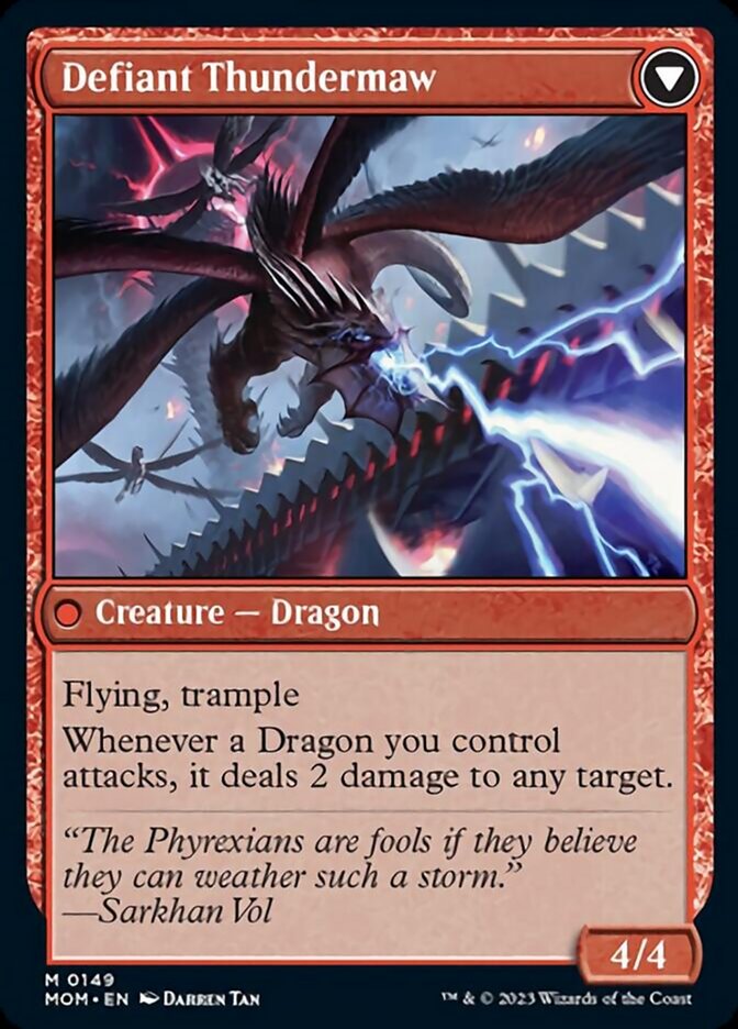 {R} Invasion of Tarkir // Defiant Thundermaw [March of the Machine][MOM 149]