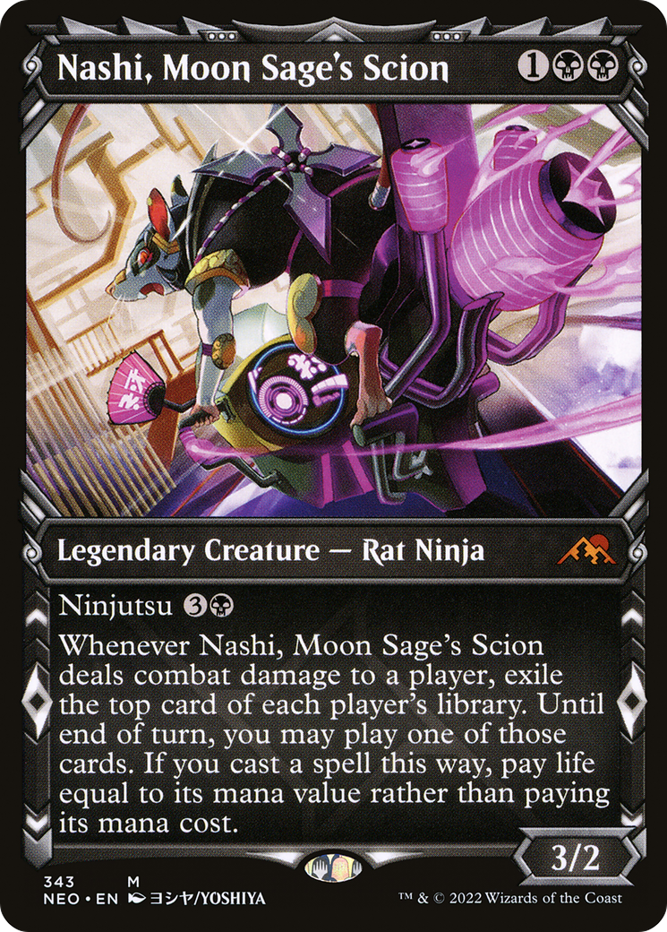 {R} Nashi, Moon Sage's Scion (Showcase Ninja) [Kamigawa: Neon Dynasty][NEO 343]