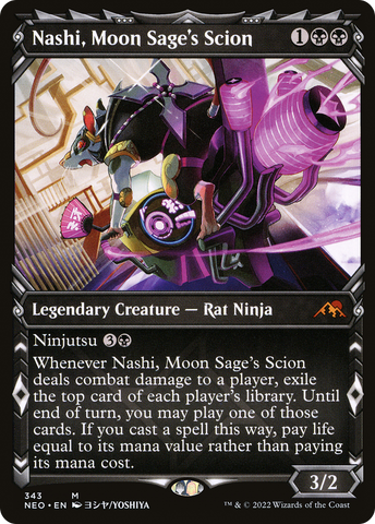{R} Nashi, Moon Sage's Scion (Showcase Ninja) [Kamigawa: Neon Dynasty][NEO 343]