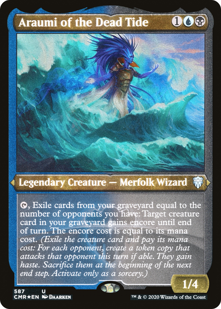 {C} Araumi of the Dead Tide (Etched) [Commander Legends][CMR 587]