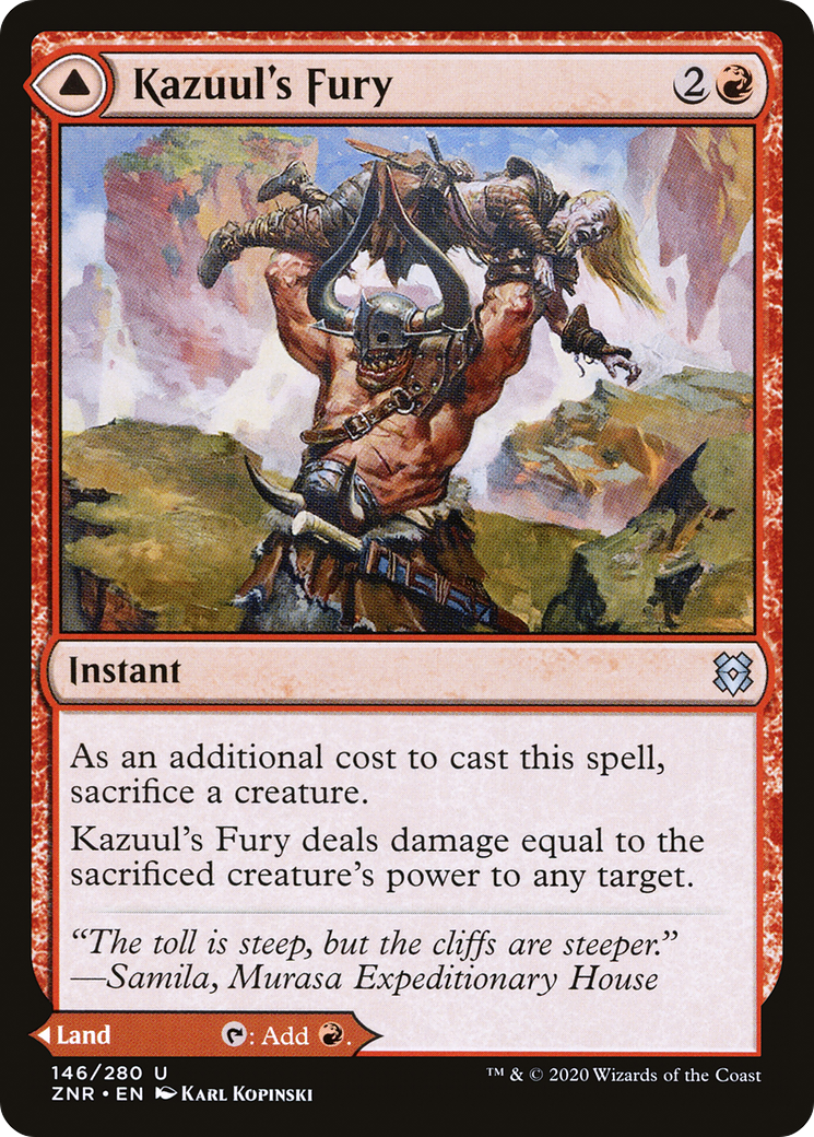 {C} Kazuul's Fury // Kazuul's Cliffs [Zendikar Rising][ZNR 146]
