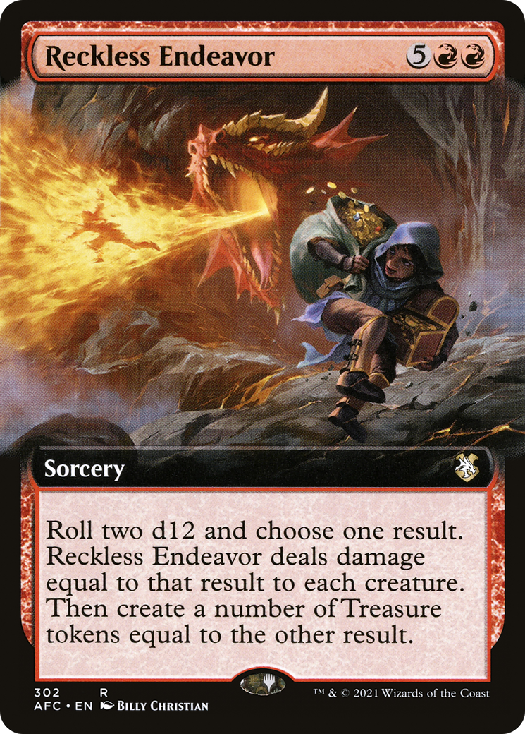 {R} Reckless Endeavor (Extended Art) [Dungeons & Dragons: Adventures in the Forgotten Realms Commander][AFC 302]