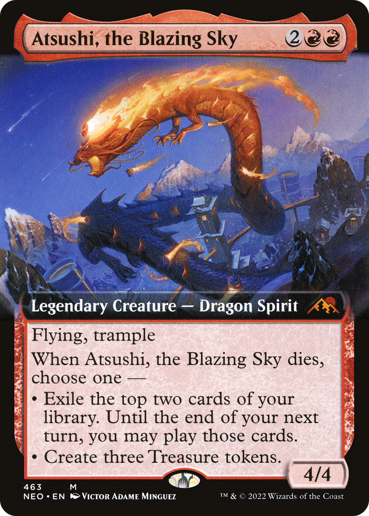 {R} Atsushi, the Blazing Sky (Extended Art) [Kamigawa: Neon Dynasty][NEO 463]