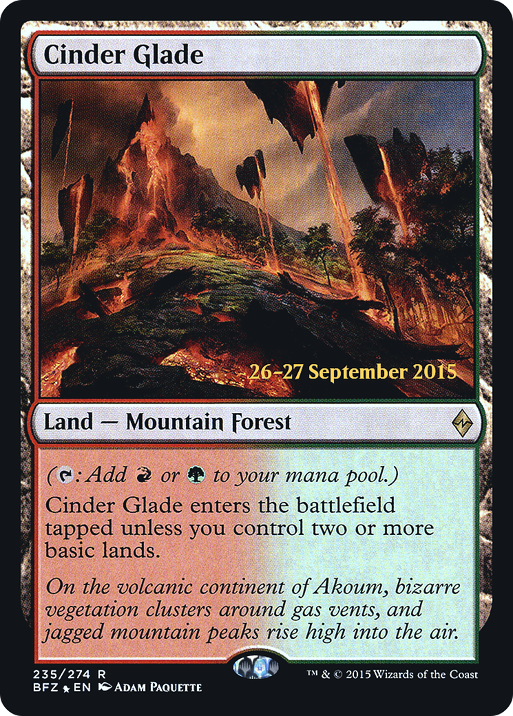 {R} Cinder Glade [Battle for Zendikar Prerelease Promos][PR BFZ 235]