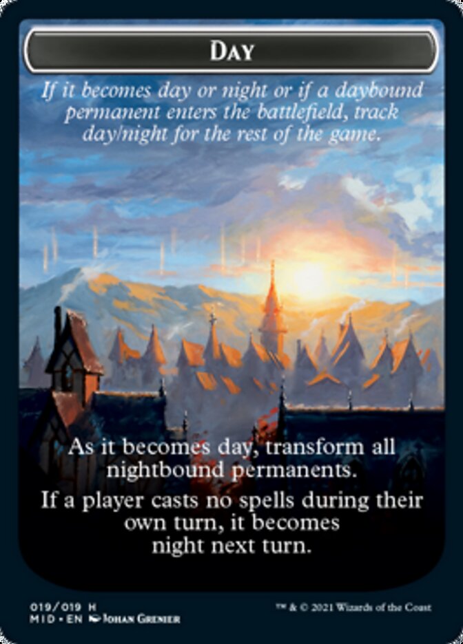 {T} Day // Night Double-sided Token [Innistrad: Midnight Hunt Tokens][TMID 019]