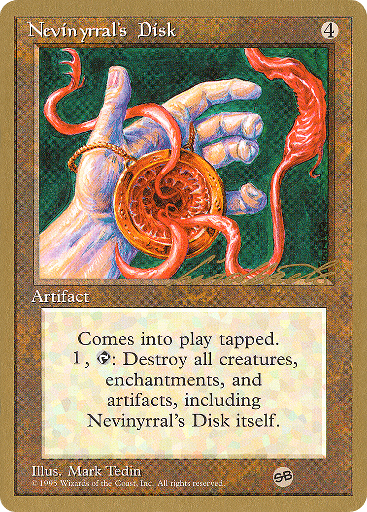 {R} Nevinyrral's Disk (Leon Lindback) (SB) [Pro Tour Collector Set][GB PTC LL338SB] - Misty Mountain Games