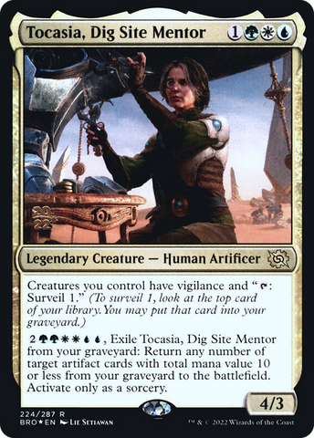 {R} Tocasia, Dig Site Mentor [The Brothers' War: Prerelease Promos][PR BRO 224]