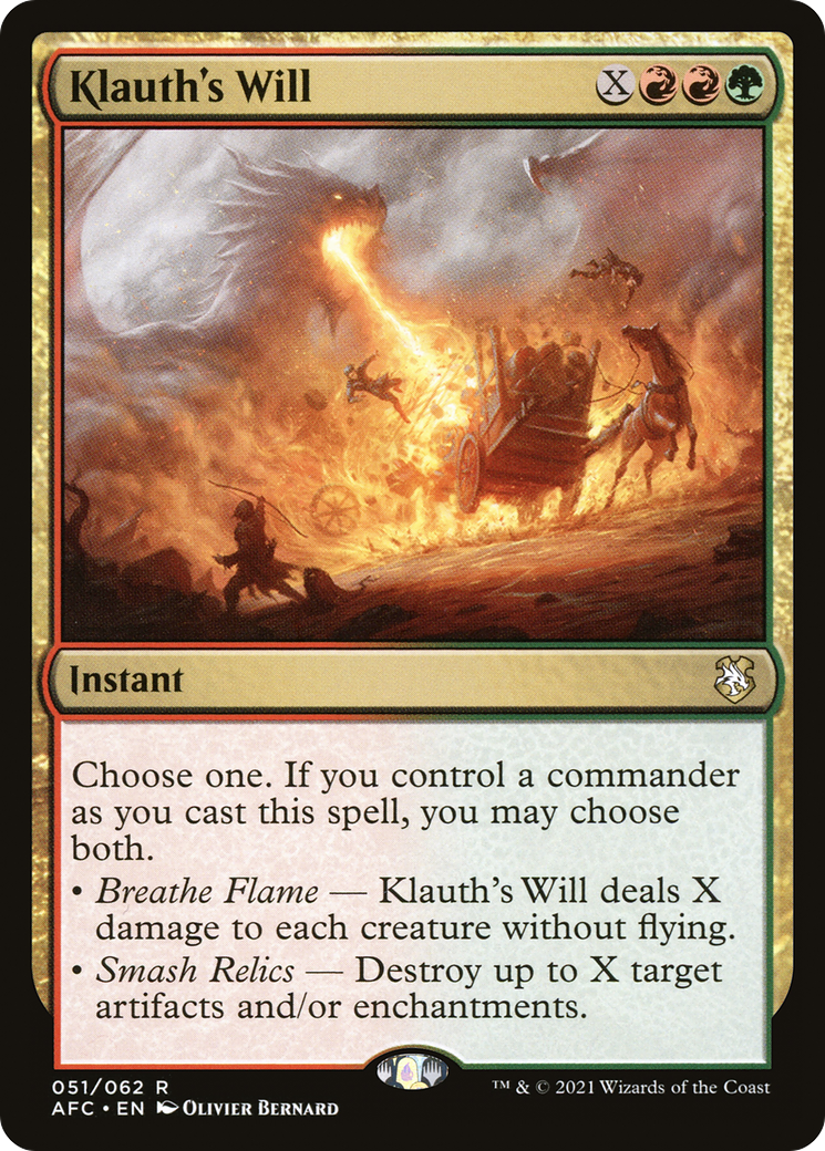 {R} Klauth's Will [Dungeons & Dragons: Adventures in the Forgotten Realms Commander][AFC 051]