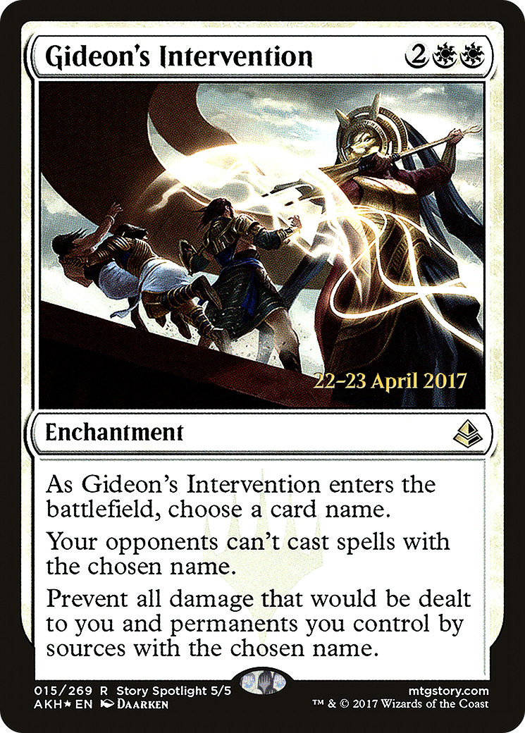 {R} Gideon's Intervention [Amonkhet Prerelease Promos][PR AKH 015] - Misty Mountain Games
