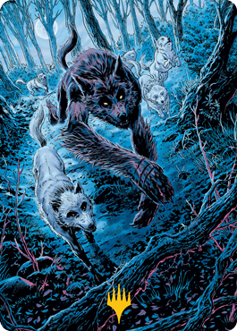 {A} Untamed Pup Art Card (Gold-Stamped Signature) [Innistrad: Midnight Hunt Art Series][GS AMID 077]