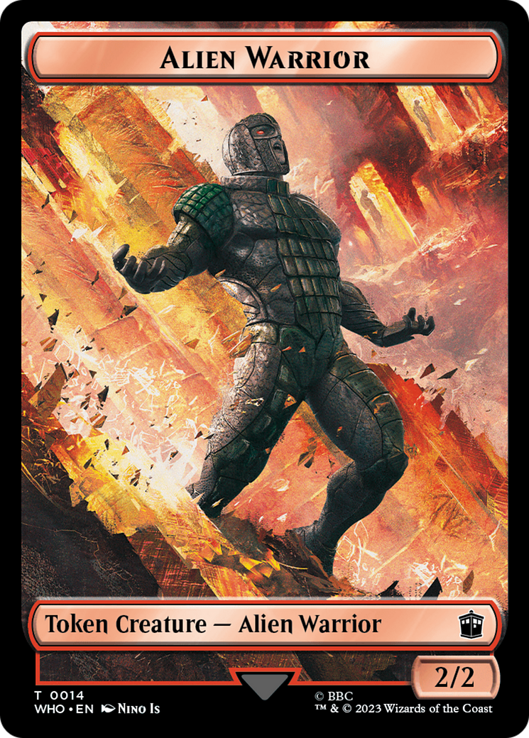 {T} Soldier // Alien Warrior Double-Sided Token [Doctor Who Tokens][TWHO 8//14]