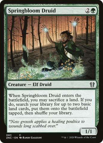 {C} Springbloom Druid [Zendikar Rising Commander][ZNC 083]