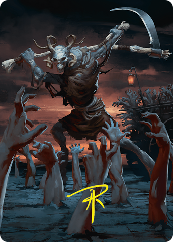 {A} Abyssal Harvester Art Card (34/54) (Gold-Stamped Signature) [Foundations Art Series][GS AFDN 034]