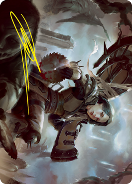 {A} Sawblade Slinger Art Card (Gold-Stamped Signature) [Innistrad: Crimson Vow Art Series][GS AVOW 054]