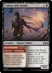 {@C} Callous Sell-Sword // Burn Together [Wilds of Eldraine][WOE 221]