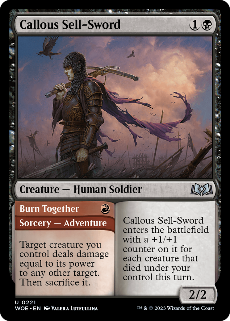 {@C} Callous Sell-Sword // Burn Together [Wilds of Eldraine][WOE 221]