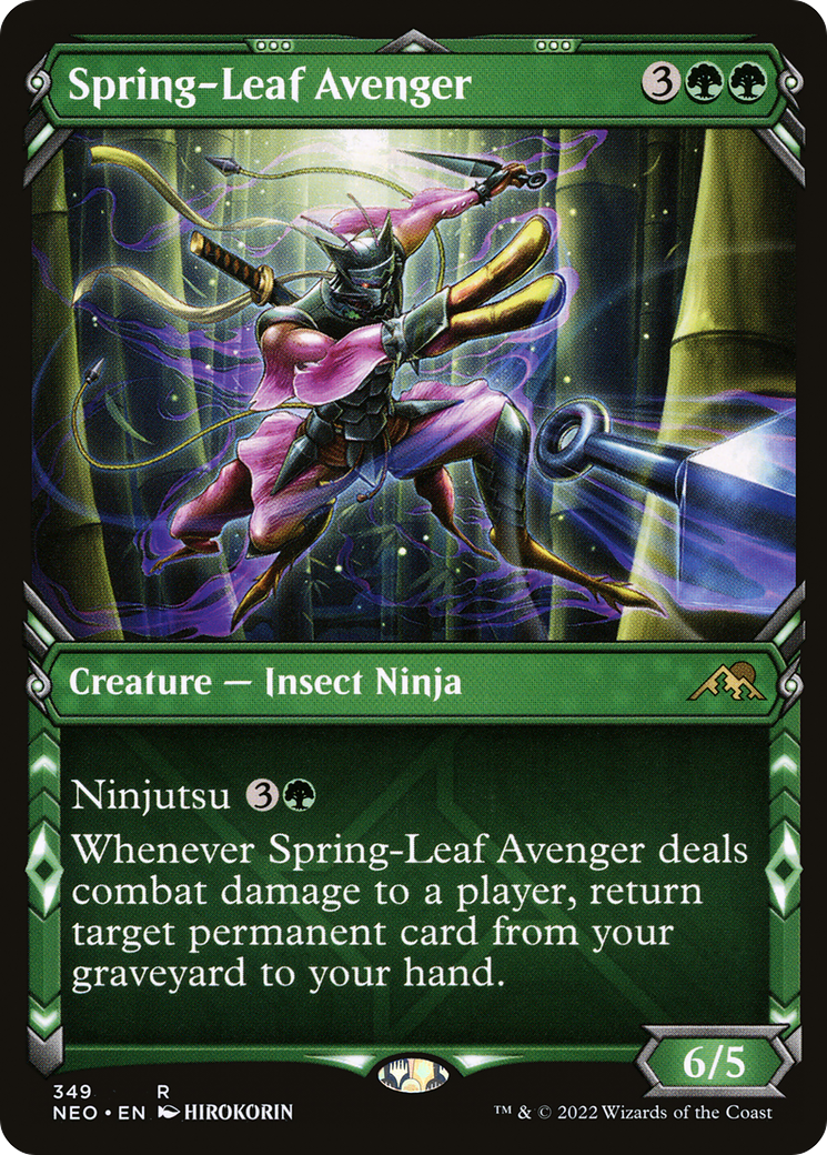 {R} Spring-Leaf Avenger (Showcase Ninja) [Kamigawa: Neon Dynasty][NEO 349]
