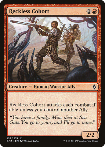 {C} Reckless Cohort [Battle for Zendikar][BFZ 152]