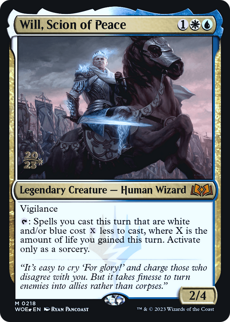 {@R} Will, Scion of Peace [Wilds of Eldraine Prerelease Promos][PR WOE 218]