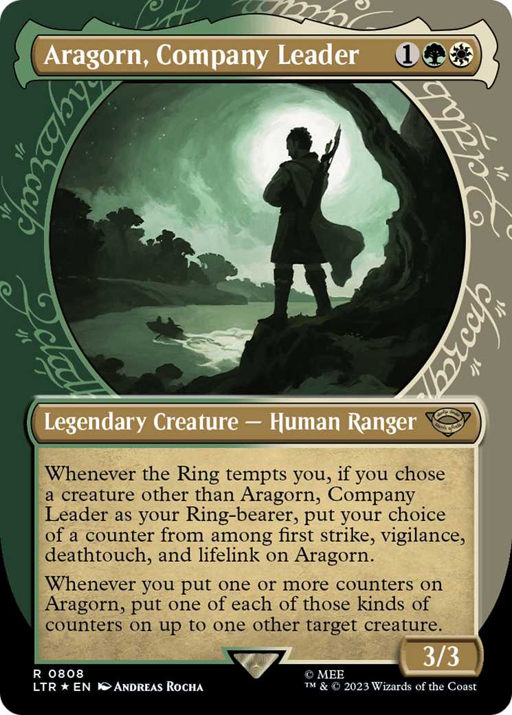{R} Aragorn, Company Leader (Showcase) (Surge Foil) [The Lord of the Rings: Tales of Middle-Earth][LTR 808]