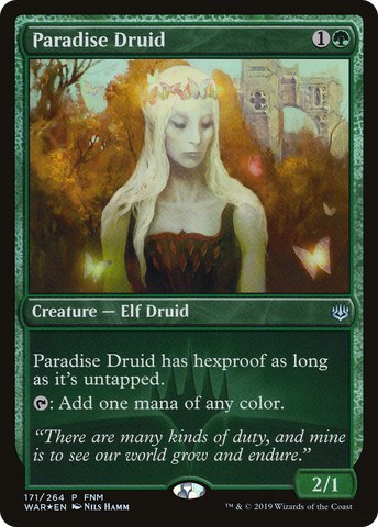 {C} Paradise Druid (FNM) [War of the Spark Promos][PA WAR 171]