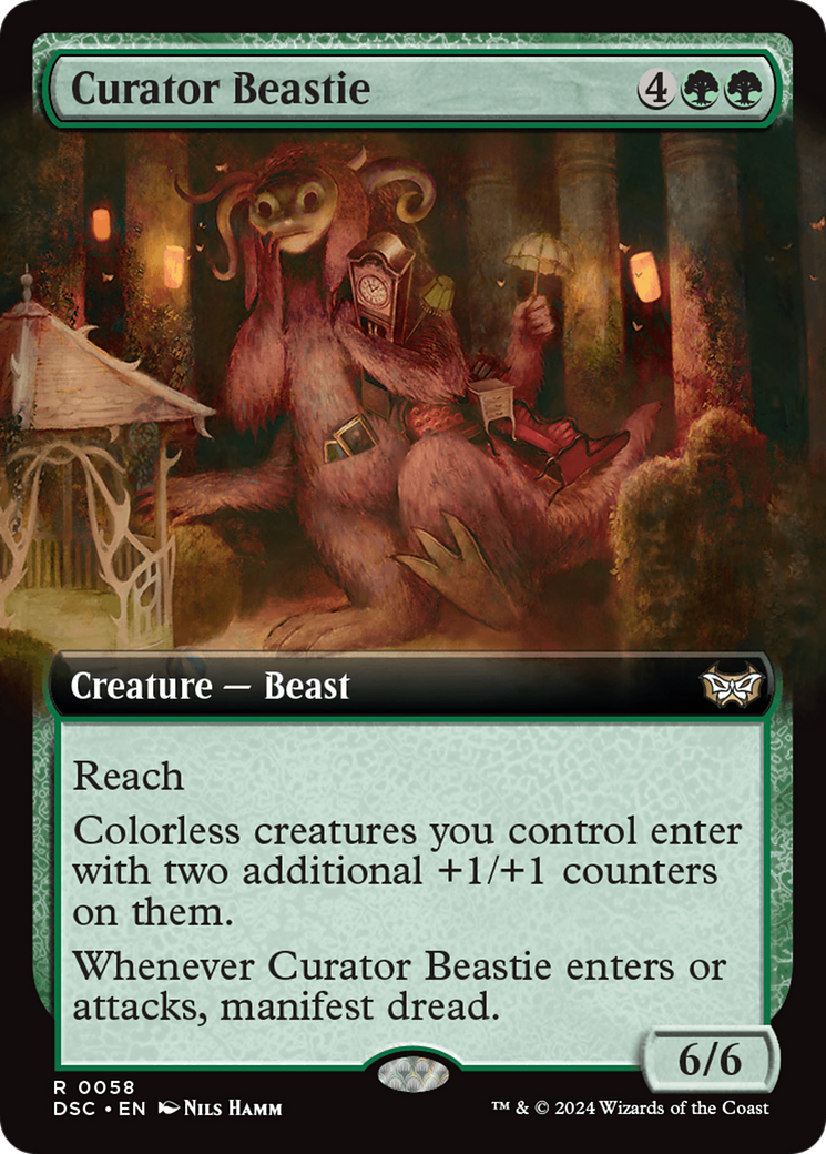 {R} Curator Beastie (Extended Art) [Duskmourn: House of Horror Commander][DSC 058]