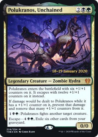 {R} Polukranos, Unchained [Theros Beyond Death Prerelease Promos][PR THB 224]