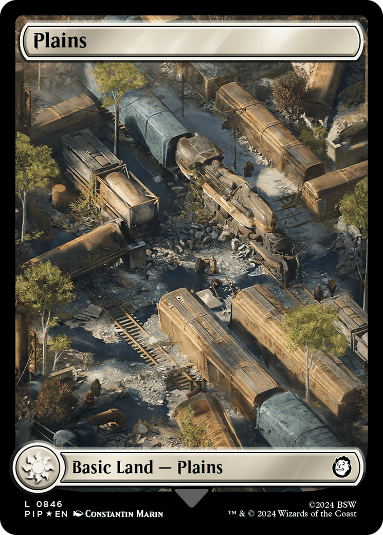 {B} Plains (0846) (Surge Foil) [Fallout][PIP 846]