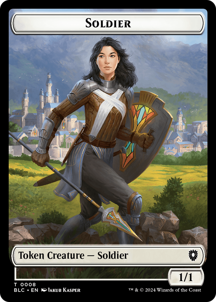 {T} Human // Soldier Double-Sided Token [Bloomburrow Commander Tokens][TBLC 6//8]