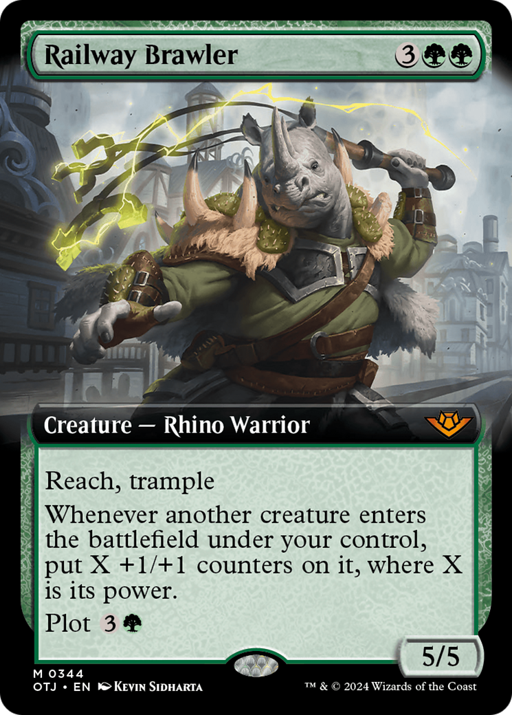 {@R} Railway Brawler (Extended Art) [Outlaws of Thunder Junction][OTJ 344]