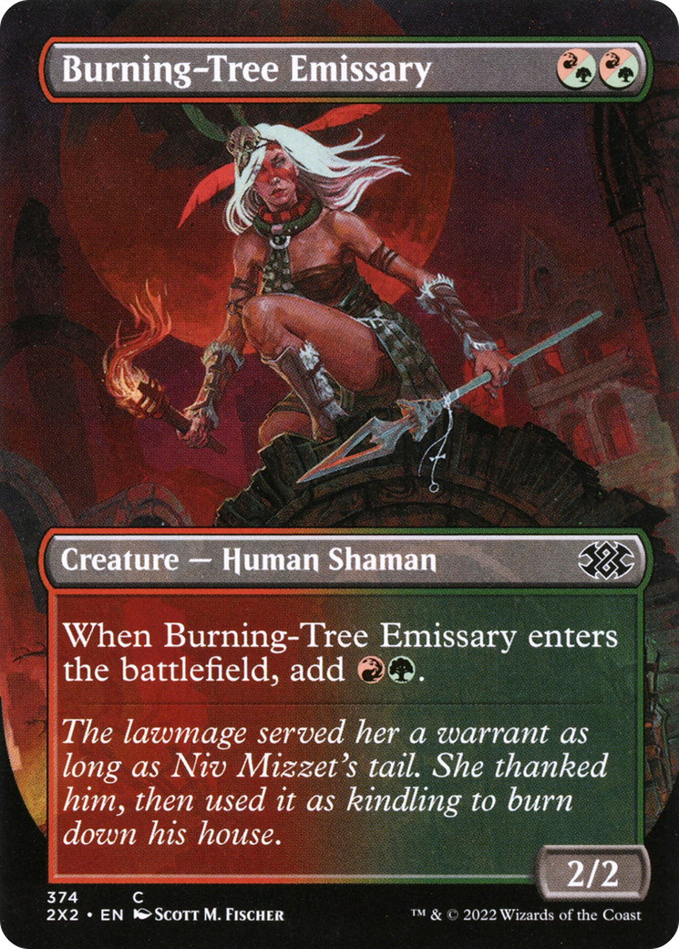 {C} Burning-Tree Emissary (Borderless Alternate Art) [Double Masters 2022][2X2 374]