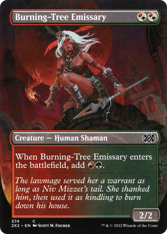 {C} Burning-Tree Emissary (Borderless Alternate Art) [Double Masters 2022][2X2 374]