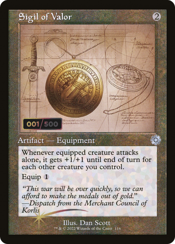 {C} Sigil of Valor (Schematic) (Serial Numbered) [The Brothers' War Retro Artifacts][BRR 116]