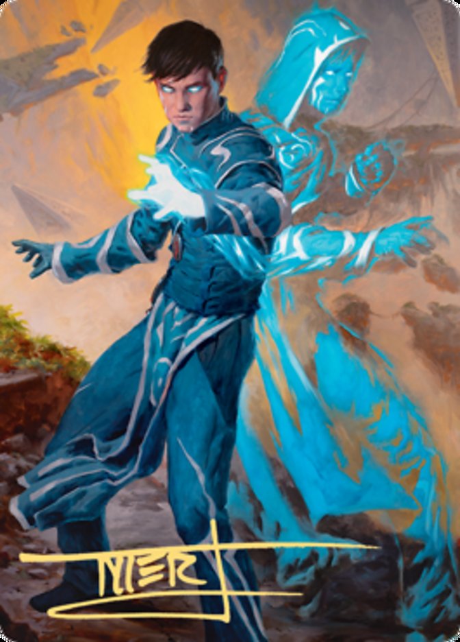 {A} Jace, Mirror Mage 1 Art Card (Gold-Stamped Signature) [Zendikar Rising Art Series][GS AZNR 001]