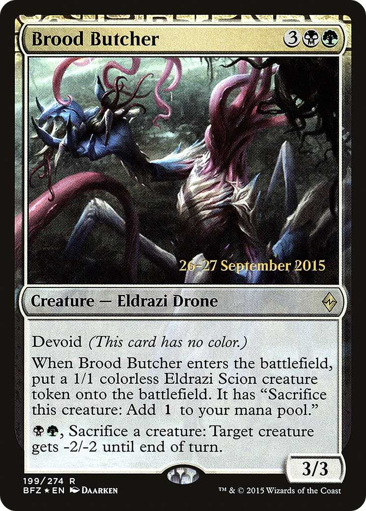 {R} Brood Butcher [Battle for Zendikar Prerelease Promos][PR BFZ 199]