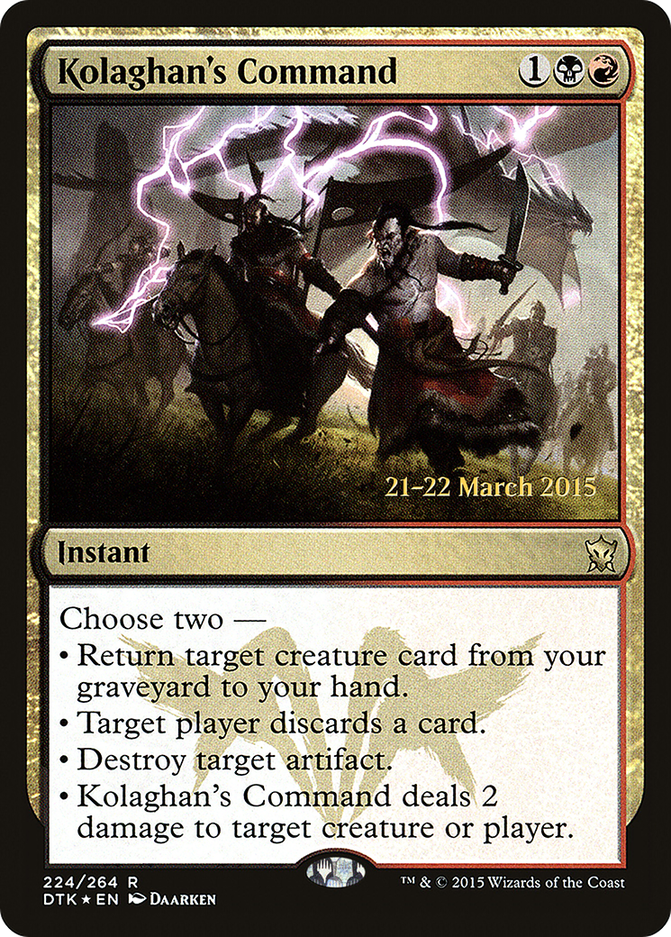 {R} Kolaghan's Command [Dragons of Tarkir Prerelease Promos][PR DTK 224] - Misty Mountain Games