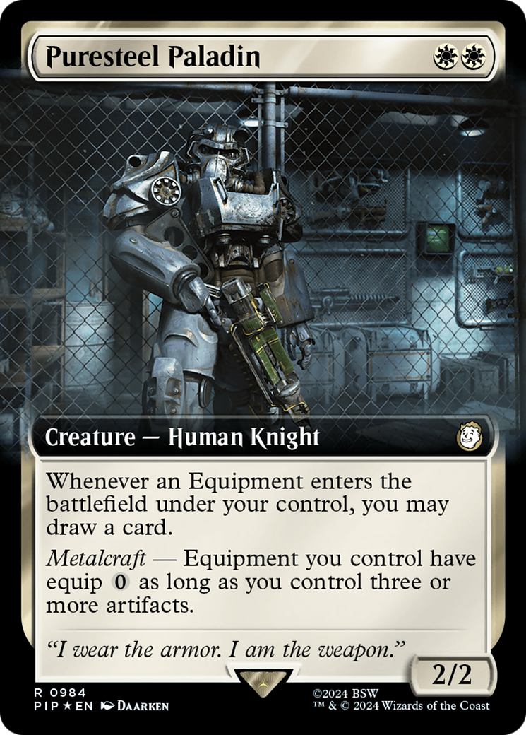{R} Puresteel Paladin (Extended Art) (Surge Foil) [Fallout][PIP 984]
