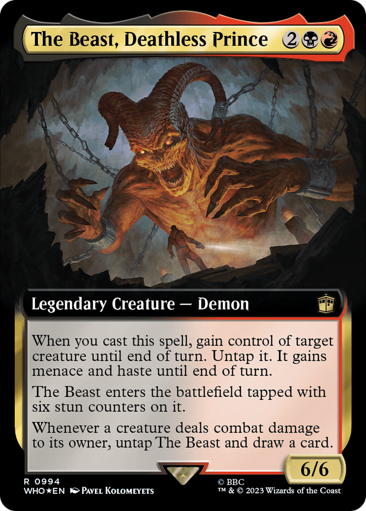 {R} The Beast, Deathless Prince (Extended Art) (Surge Foil) [Doctor Who][WHO 994]